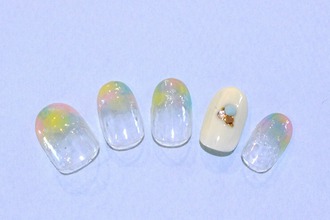 ふわふわタイダイネイル