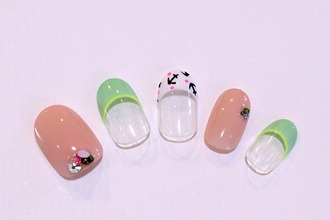 マリン柄フレンチネイル