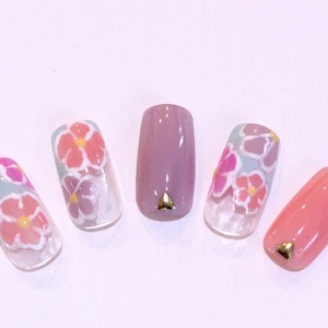 リゾートフラワーアートネイル