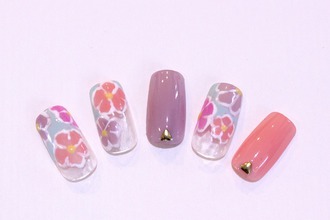 リゾートフラワーアートネイル