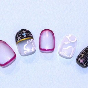 マットガラスの大人ツイードネイル