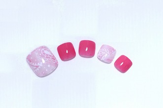 ピンクペイズリーアートネイル