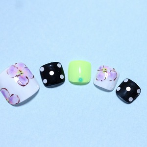 手描き水彩フラワーアートネイル