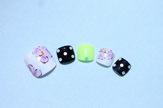 手描き水彩フラワーアートネイル