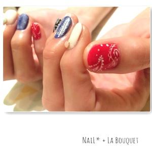 ペイズリー×デニムネイル