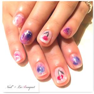 ニュアンス天然石ネイル