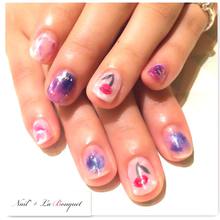 ニュアンス天然石ネイル