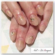 ラメグラデーション×ゴールドラメネイル