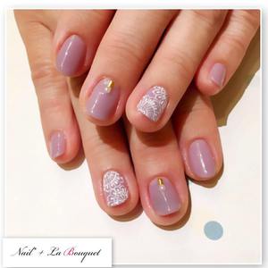 スモーキー＆レース風アートネイル